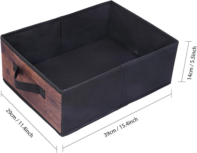 BOMKEE Clothings Collapsible Storage Bins, Foldable Organizers and Storage Baskets Cube Storage Bin for Bedroom Living Room (4 Pack, MZWL, 15.4x11.4x5.5inch)
