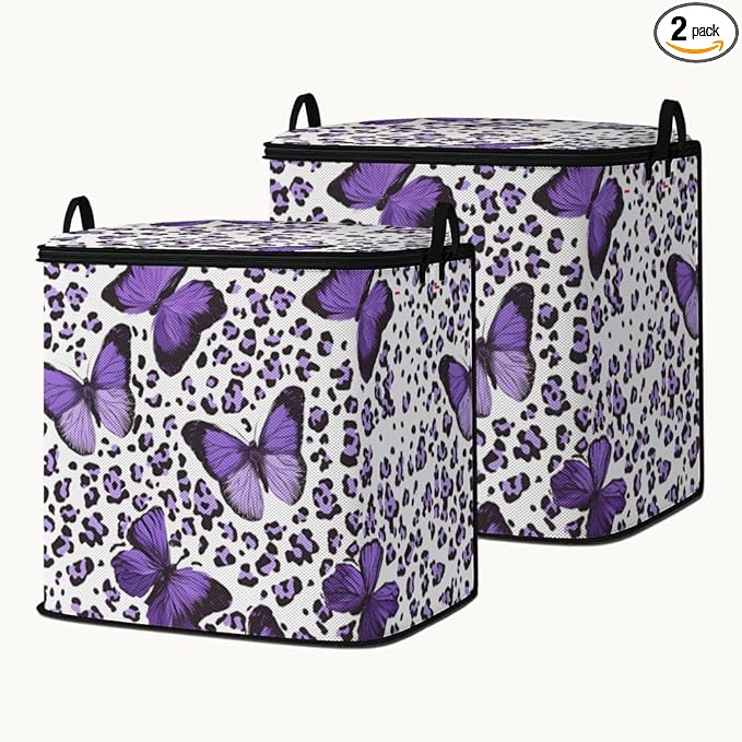 2pcs closet organizers and storage under bed,clothing blanket sweater sheet bedding comforter duvet quilt pillow toy storage bags with lids,dorm room essentials for containers 95L