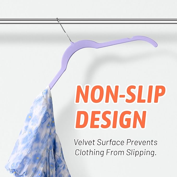 Sishynio 30 Pack Multicolor Velvet Shirt Hangers – Non-Slip Slim Flocked Hangers with Notches, Space-Saving Felt Closet Organiser for Shirts, Dresses, Suits