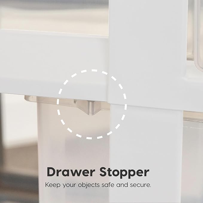 IRIS USA 6 Qt. Plastic Drawer Storage Organizer Stacking Drawers, 4-Pack, Stackable Unit with Sliding Drawer for Clothes Bedroom Kitchen Under Sink Pantry Craft Room Bathroom Dorm Office, White