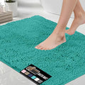 GORILLA GRIP Bath Rug Mat, Thick Soft Absorbent Chenille, Quick Dry Microfiber Mats, Rubber Backing Washable Shower Floor Rugs, US Designed Bathroom Bathmat Home Decor Accessories, 24x17, Turquoise