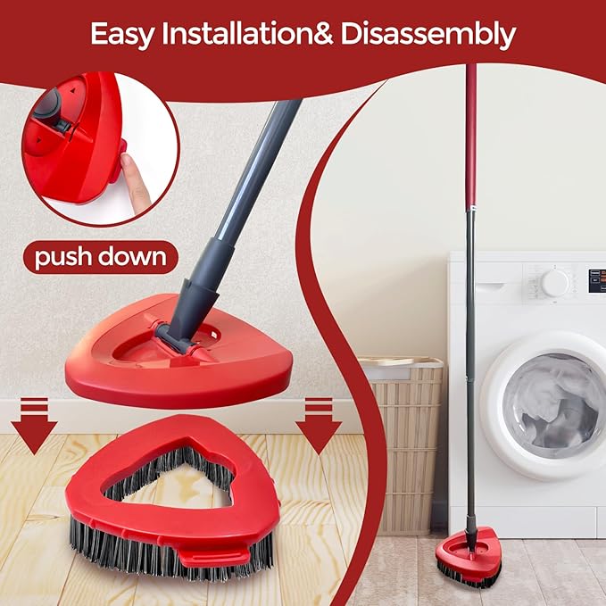 Scrub Brush, 2 Pcs Spin Mop Scrub Brush Head Compatible for EasyWring 1-Tank System, Hard Bristle Cleaning Brush for Bathroom, Kitchen, Tub and Tile