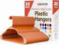 Plastic Clothes Hangers – Heavy Duty Hanger Set, for Organizing Clothes, Dresses, and Coat, Holds Up to 5 lbs, Space-Saving Hangers with Non-Slip Shoulder Grooves, Pack of 30, Orange