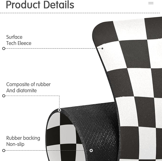 Checkered Black Kitchen Sink Splash Guard Sink Faucet Mat Faucet Handle Drip Catcher Drain Mats for Kitchen Bathroom Countertop Absorbent Dish Drying Pad 2Pack 30x5.4IN