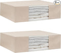 Clothes Storage Bags - 100% Cotton Canvas Sweater Storage Bags with Zipper - Reusable, Washable, Breathable, and Moth Proof Garment Bags - Convenient and Easy to Carry and Organize (2 Bags)