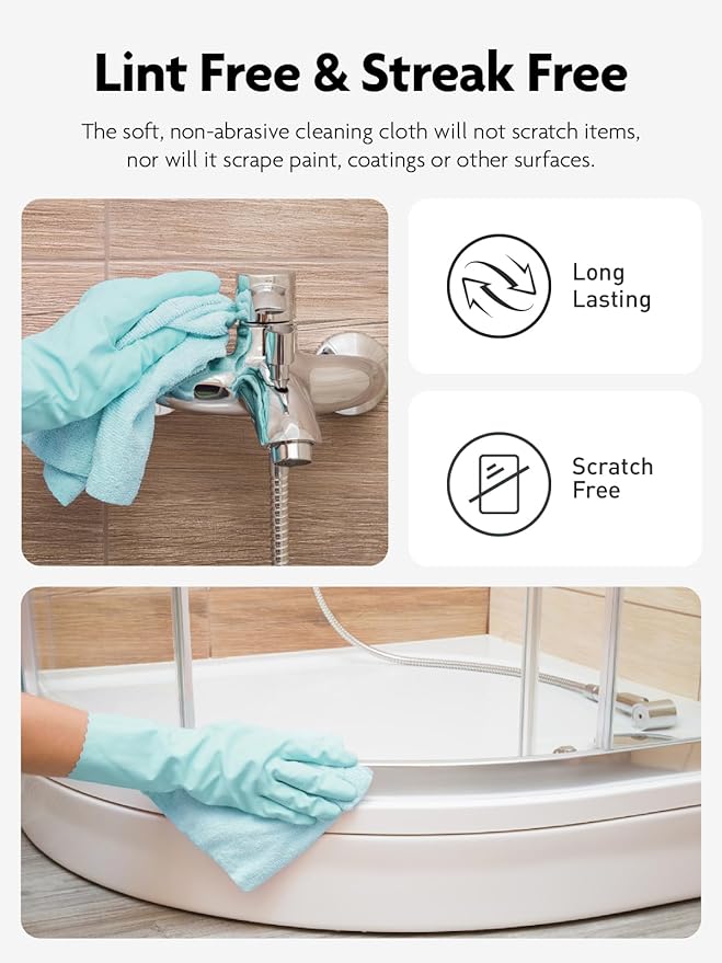 Fantasticlean Microfiber Cleaning Cloth Roll -75 Pack, Tear Away Microfiber Towels, 12" x 12", Reusable, Washable, Scratch Free, Ultra Absorbent Dishcloth for All-Around Cleaning Supplies (Blue)