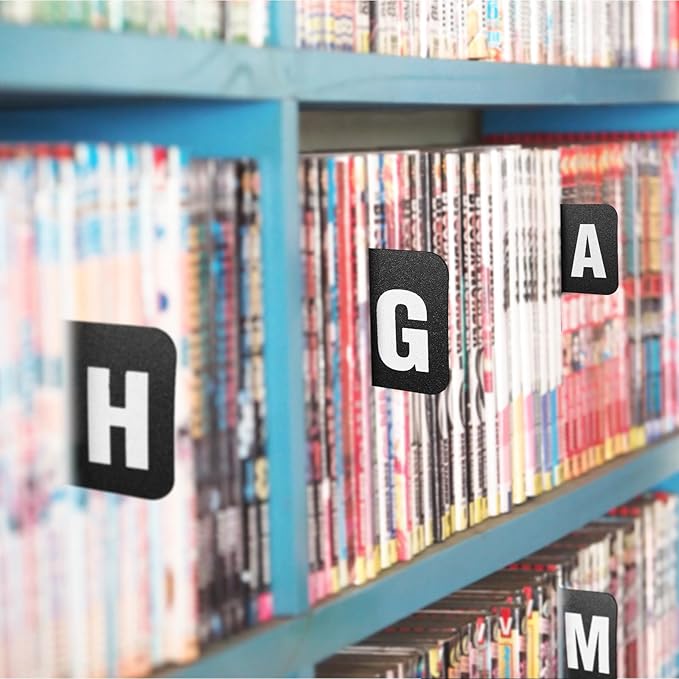 26 Pcs Vinyl Record Dividers A-Z DVD CD File Alphabet Organizer Dividers with Alphabetical Tabs Storage Record Holder Index Card for Records Albums File(Black)