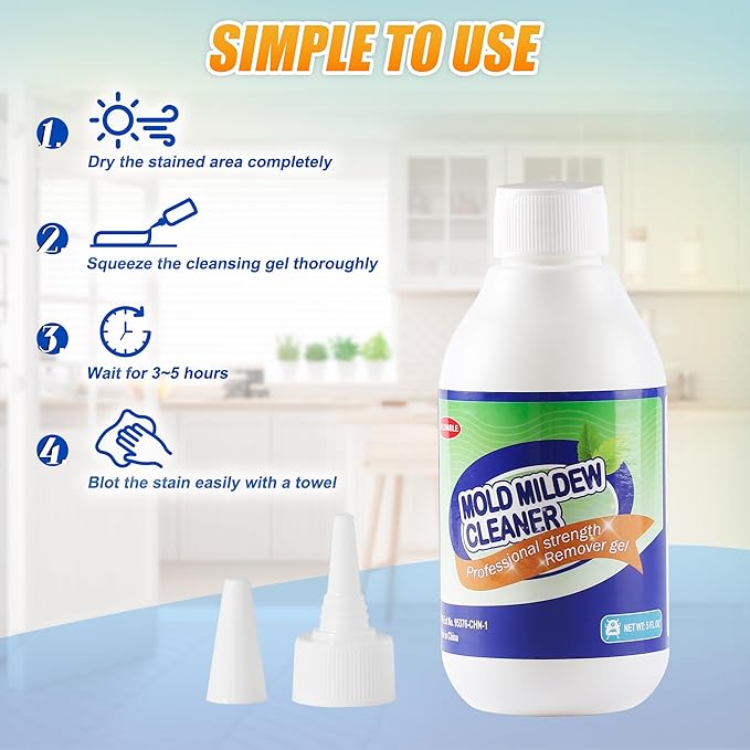 Home Stain Remover Gel, Effective Washing Machine Cleaner, Black Stain Cleaner for Grout, Walls, Shower, Caulk, Kitchen Sinks and Refrigerator Strips - 5 Fl Oz