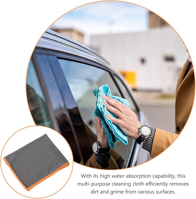 Cabilock Microfiber Cleaning Cloth Car Wipe Absorbent Window Glass Cleaning Rag Washable Orange Car Care Cloth for Interior and Exterior Detailing