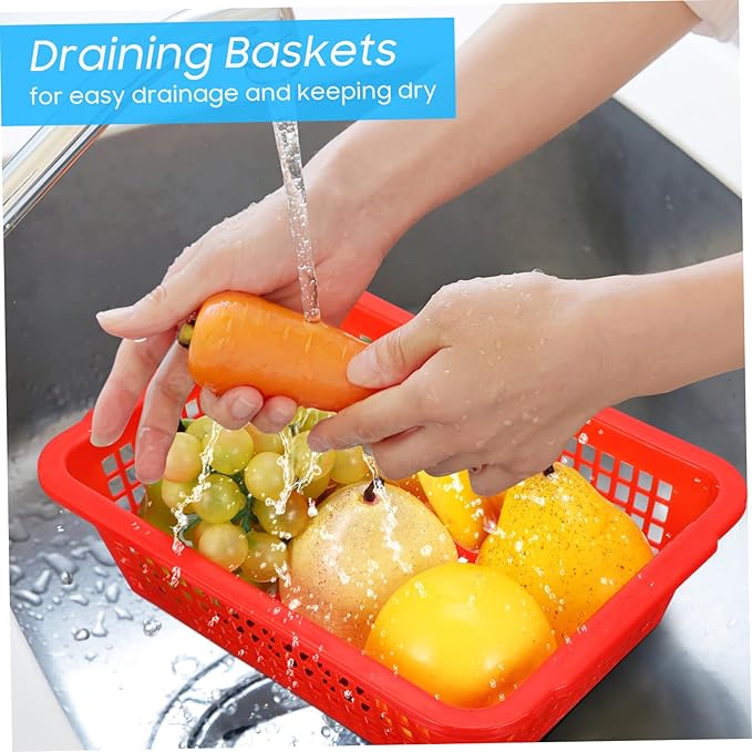 Rectangular Drain Storage Basket 10.82X8.03X3.14In Kitchen Sink Organizer with Drainage Holes Multi-Function Household Fruit and Vegetable Storage for Office Warehouse