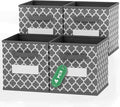 homyfort Cube Storage Organizer Bins - Fabric Storage Cubes Bin Foldable Baskets Square Box for Shelf, Nursery, Cabinet, Clothes, Toys, Set of 6 (Grey2, 13 inch-4Pack)