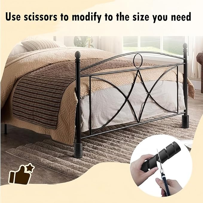 【8-Pack】 Spiral Wrap Furniture Leg Protectors, No Glue NBR Foam Bed Frame Toe Guards, Adjustable Universal Covers for Table Sofa Chair to Prevent Injuries & Floor Scratches