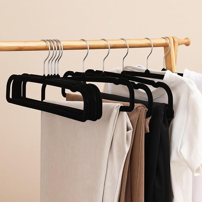 Velvet Pants Hangers 20 Pack,Premium Non Slip Velvet Hangers,Thin Space Saving Slim Clothes Hangers with 360° Swivel Hook,13.77inch
