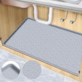 Under Sink Mat, 34" x 22" Waterproof Silicone Under Sink Tray for Kitchen & Laundry Cabinets, Kitchen Cabinet Shelf Protector, Up to 3.3 Gallons Liquid, Fits 36 inch Standard Cabinet Light Grey
