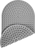Joiyota Silicone Bath Mat for Tub Non Slip, Bubble Massage Anti Slip Shower Mat with 27 x 15 Inches for Easy Storage, Washable Bathtub Floor Mats for All Ages, Grey, Oval
