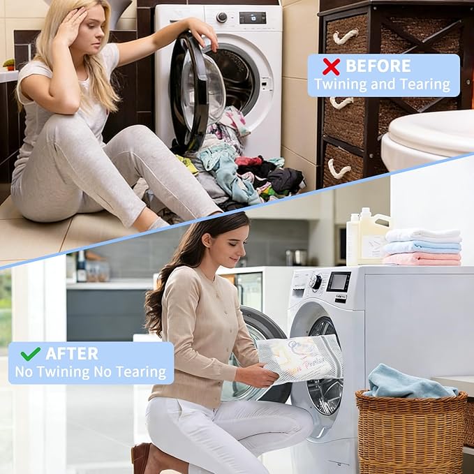 Laundry Bags Mesh Wash Bags with Strong Zipper, Upgraded Honeycomb and Fine Mesh Design Delicate Laundry Bag for College,Dorm,Storage(12X16IN, 24PCS)