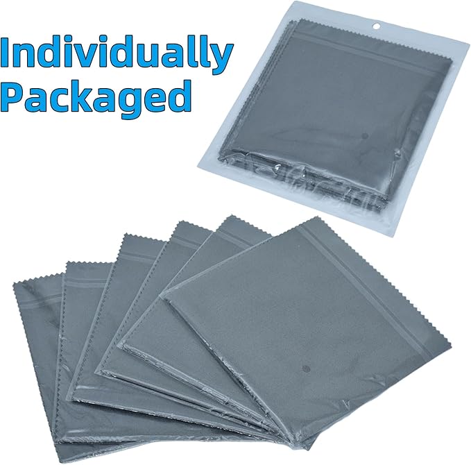 6 Pack Microfiber Gun Cleaning Cloth, 12"x12" Lint Free Gun Cleaning Rags, Reusable Microsuede Cleaning/Polishing Wipes Towels for Firearms, Knives and Scopes (Gray)