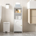 Bathroom Storage Cabinet, Corner Floor Cabinet with Doors and Adjustable Shelf, Narrow Toilet Paper Cabinets, Bathroom Organizer for Small Spaces, White BC29713X