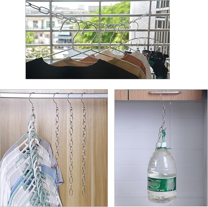 LERTREE 50cm Space Saving Hanger Chains Stainless Steel Closet Hanger Organizer Magic Chains for Home and Office (4)