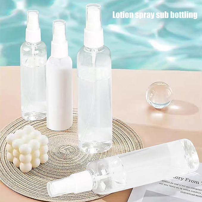 Small Spray Bottle, Spray Bottles, Clear Empty Fine Mist Plastic Mini Travel Bottle Set, Small Refillable Containers, 2 * 50ml, 2 * 100ml