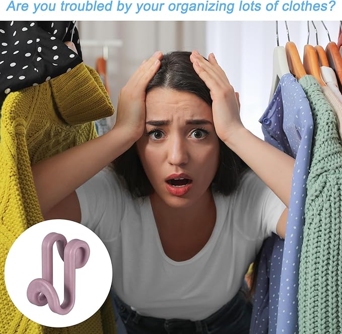 uxcell Clothes Hanger Connector Hooks, 30Pcs - ABS Hanger Hooks, Hanger Extender Hooks, Hanger Hooks Space Saver for Closet (Wine Red)