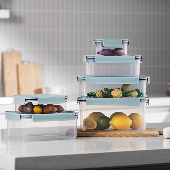 LocknLock HPL415 Classic-Plus Plastic Food Storage Container with Lid for Kitchen, Lunch, Meal Prep, and Leftovers, BPA-Free, Airtight, Leakproof, Microwave, Dishwasher, Freezer-Safe, 1.65L