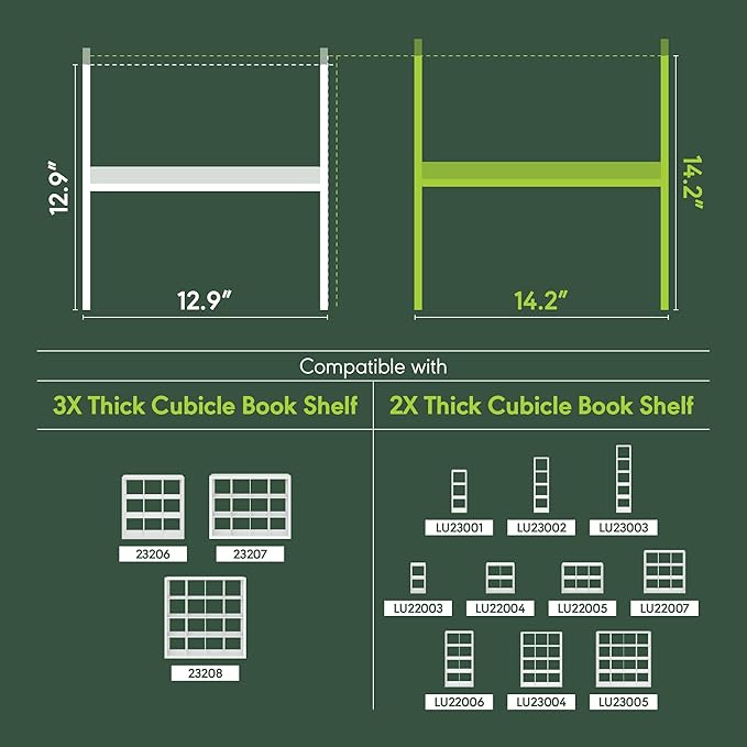 Furinno Cubicle Cube Insert, H-Shelf Cube Organizer, 2-Tier Shelf Accessory, Fits into Furinno Triple Thick Cubes, IKEA Kallax, for Organizers and Storage, Black Dark Oak