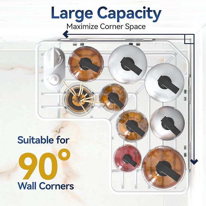 YASONIC Shower Caddy Corner, 3-Pack Adhesive Rustproof Stainless Steel Shower Shelves with Soap Holder, No Drilling Shower Organizer Corner for Dorm, Renters Bathroom, White
