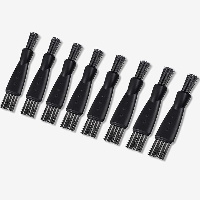 Patelai 8 Pieces Electric Shaver Cleaning Brush Small Clipper Brushes for Cleaning Razor Shaver Cleaner Black Double Sided Nylon Bristles Electric Trimmer Set Keyboard