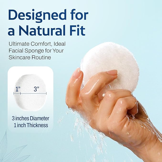 HartFelt Round Face Scrubber for Women | Reusable Facial Sponges for Daily Cleansing | Facial Exfoliating Pads for Removing Dead Skin, Dirt & Makeup | Use with Favorite Cream | Made in USA - 3 Count