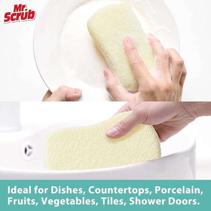 Sponges Kitchen Scrub Dish Sponge Scouring Pad, 6 Pack Cleaning Brush Scrubber Supplies for Soap, Dishwashing Dinnerware Sets Pan Pot Glass Dishwasher Sink Bathroom Towels Cloth Rags Holder