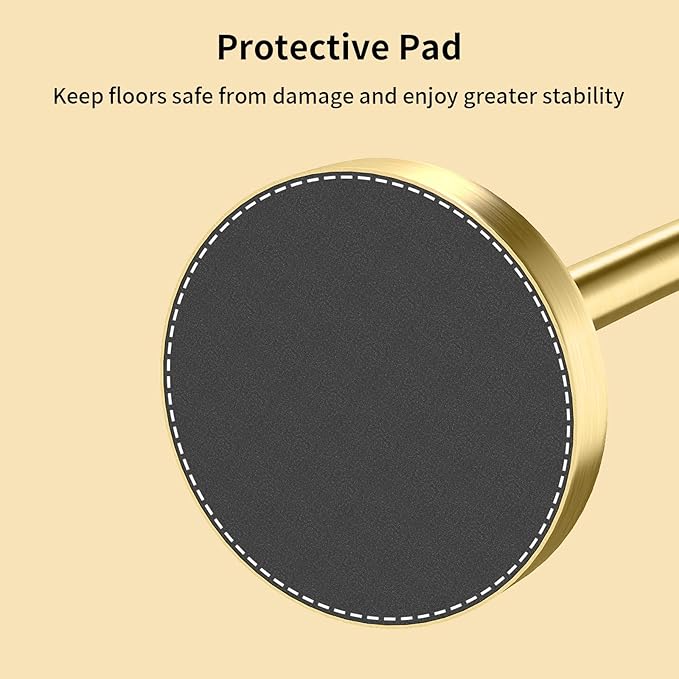 YUMORE Toilet Paper Holder Stand Freestanding, Weighted and Sturdy Stainless Steel Design with Non-Slip Cap, Gold Rustproof Tissue Roll Holder for Modern Bathroom, RV