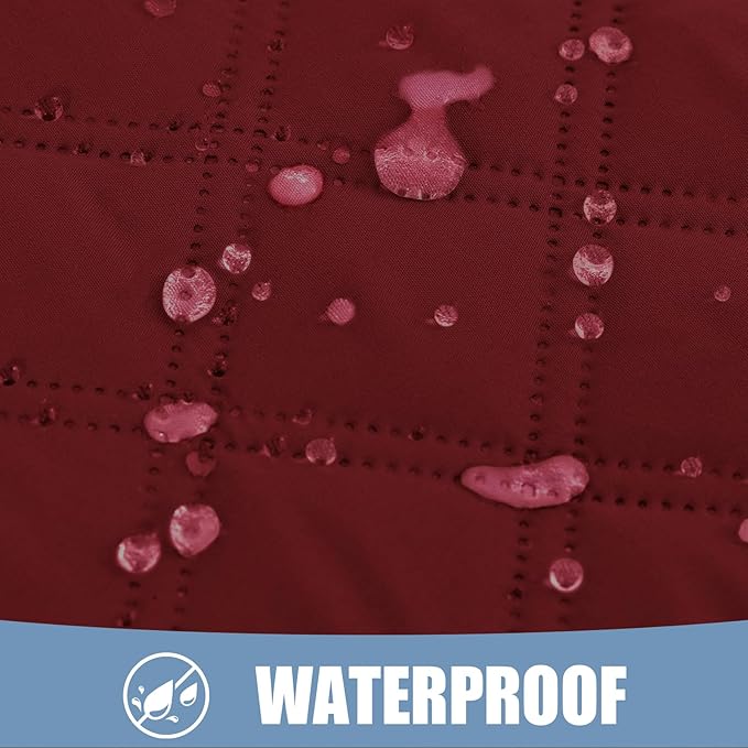 Smiry Waterproof Dog Bed Cover Pet Blanket, Soft Washable Dog Blanket for Furniture Bed Couch Sofa Reversible, Checkered (30"x70", Wine Red/Beige)