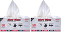 Eurow 200GSM Microfiber Cleaning and Drying Cloths with Dispenser Box, Reusable, Streak-Free, Scratch-Free, Ultra Absorbent, Edgeless for All Surface Types, 12x12in, 100-Pack, White