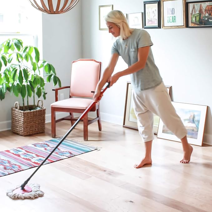 4 Pack Spin Mop Replacement Heads Microfiber Mop Refills Replace Heads Safe for All Hard-surfaced Floors Includes 2 Extra Microfiber Cleaning Cloths