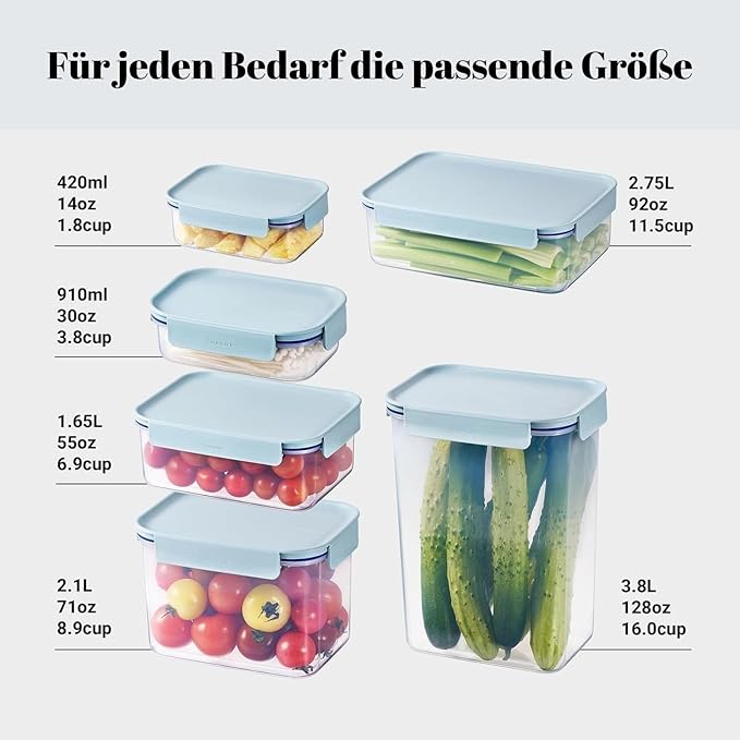 LocknLock HPL415 Classic-Plus Plastic Food Storage Container with Lid for Kitchen, Lunch, Meal Prep, and Leftovers, BPA-Free, Airtight, Leakproof, Microwave, Dishwasher, Freezer-Safe, 1.65L
