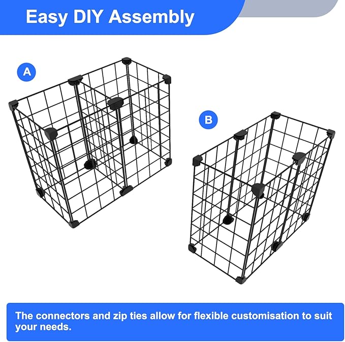 Freezer Organizer Bins, Freezer Dividers for Deep Chest Freezer Compressor Area, Black Wire Basket Shelf for Food Storage Kitchen Refrigerator Organization (Medium)