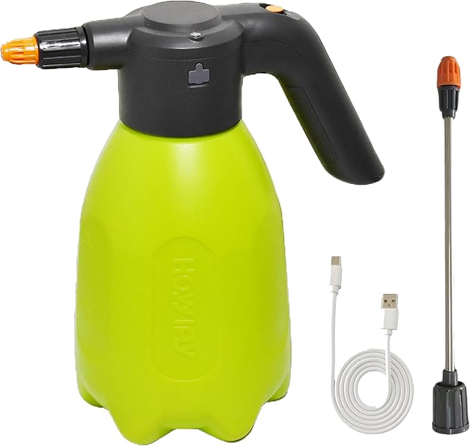 ES2 Electric Spray Bottle 0.5 Gallon,Plant Mister,Garden Sprayer,Spray Bottle with Adjustable Nozzles,Rechargeable Battery Powered Sprayer,Small Sprayer,Pump Sprayer,Automatic Watering Can for Garden
