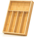 Silverware Drawer Storage, 5-Compartment Bamboo Cutlery Rack, Kitchen Cutlery Storage Box