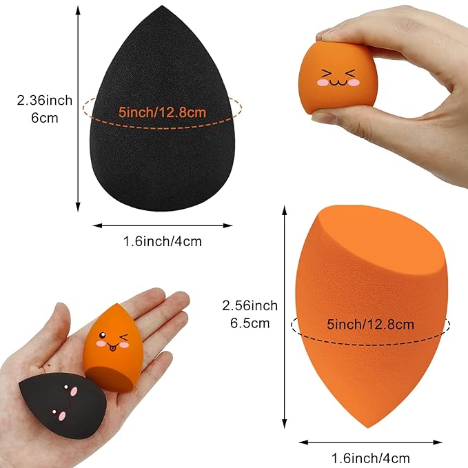 12 Pieces Professional Makeup Sponge Set,Latex Free Flawless Soft Setting Face Puffs,Makeup Blending Sponge Cosmetic Applicator for Powder,Liquid,Facial Makeup Tools