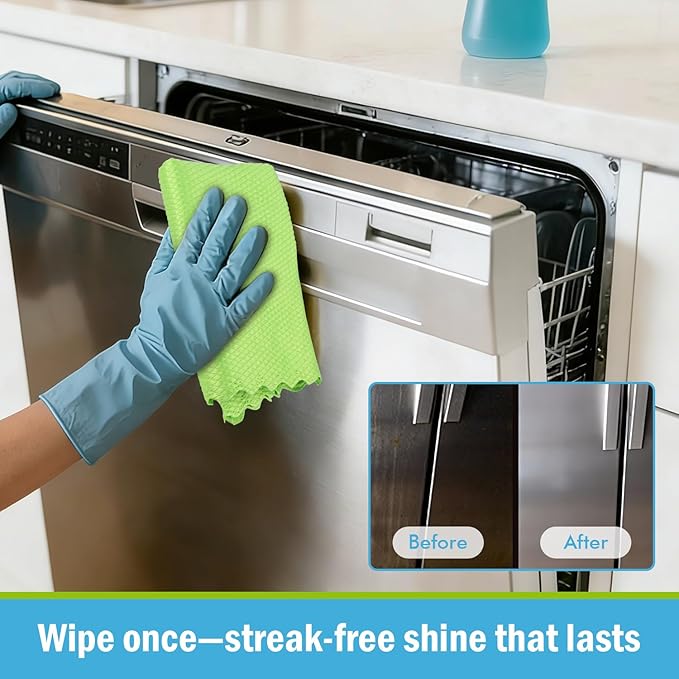 AIDEA Microfiber Glass Cleaning Cloths, 8PK, 16"x16" Premium Microfiber Glass and Window Cleaner, Lint Free Magic Cleaning Cloth, Quickly Clean Windows, Glasses, Windshields, Mirrors, Stainless Steel
