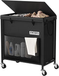220L Laundry Hamper with Lid, Heavy Duty Laundry Basket with Wheels, Large Capacity Dirty Clothes Hamper with Thick Iron Frame & Removable Bag, Rolling Laundry Hampers for Bathroom Bedroom Aesthetic