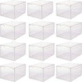 Simplify Shoe Storage Boxes 12 Pack | Easy Assembly | Stackable | Great for Shoe Collectors | Home Organization | Storage | Lightweight | Plastic | Dimensions 13.9" L x 9.8" W x 7" H | Clear/White |