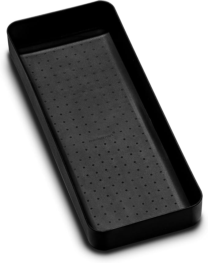 madesmart Soft Large Storage Bin, Multipurpose Organizer for Kitchen, Bathroom & Office, Organizer for Cutlery, Peeling Tools, Spatulas, Non Slip, Soft Grip Lining, Durable, Carbon