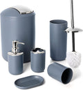 Moss & Stone 6 pcs Bathroom Accessories Set, Bathroom Decor Sets Includes Soap Dispenser, Toothbrush Holder, Toothbrush Cup, Soap Dish, A Complete Bathroom Accessories Blue Set