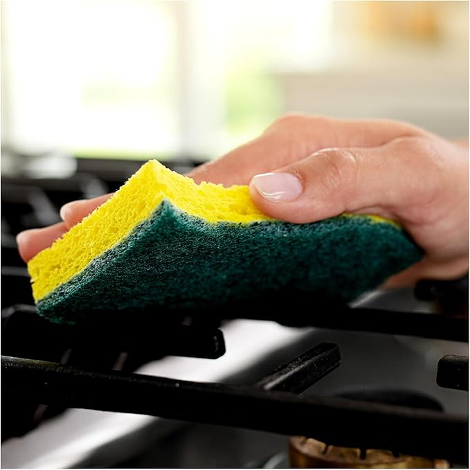 Scotch-Brite Heavy Duty Scrub Sponge, 12 Kitchen Sponges, Designed for Tough Messes in the Kitchen, Lasts 3X Longer*, Best for Cast Iron Skillets, Outdoor Grills, Flexible, Durable & Strong