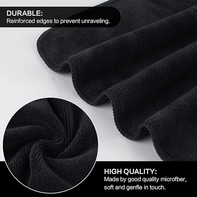 SINLAND Microfiber Facial Cloths Fast Drying Washcloth 12inch x 12inch Absorbent Face Wash Cloth Soft Makeup Remover Cloths