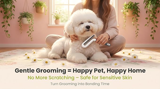 Pet Flea Comb for Dogs & Cats - Steel Teeth Detangler for Tangles, Mats, and Loose Fur - Gentle Grooming Tool for Long & Short Hair Pets (Lime Green)