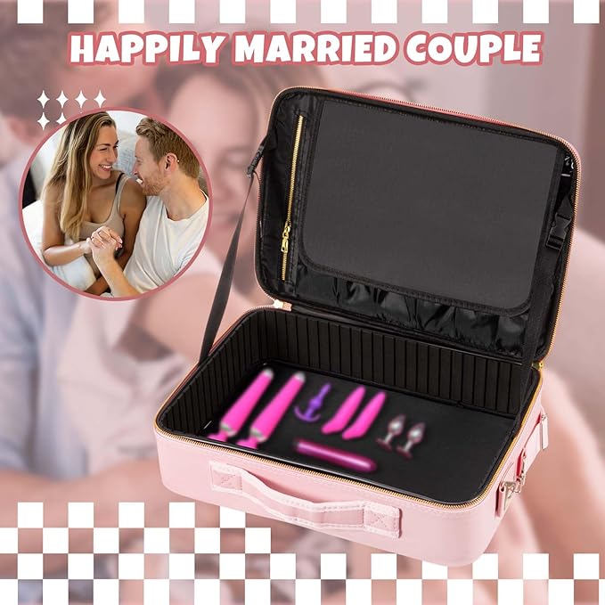 Eccliy Discreet Lockable Adult Toy Storage Box Organizer Container Reusable Flat Toy Organizer Case Lock Box For Women And Men Adult Tools For Couples In Bed 14.6 x 10.2 x 4.3 Inches(black)