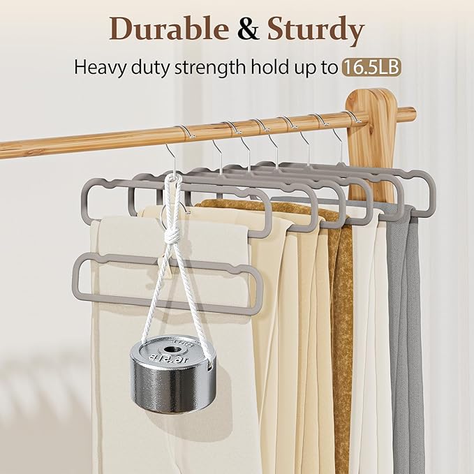 Velvet Felt Pants Hangers 30 Pack – Heavy Duty Space Saving Clothes Hangers with 360° Swivel Hook, Non-Slip Thin Design for Suits, Shirts, Coats, Dresses – Includes 30 Hooks (Gray)